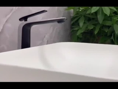 Brass Modern Vessel Single Hole Single Handle Basin Mixer Tap in Grey