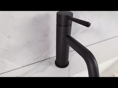 Brass Modern Single Hole Single Handle Basin Mixer in Matte Black