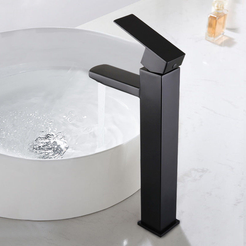 SUS304 الفولاذ المقاوم للصدأ Vessel Single Hole Single Handle Basin Mixer in Chrome Matte Black Gold Sn