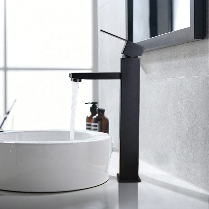 SUS304 الفولاذ المقاوم للصدأ Vessel Single Hole Single Handle Basin Mixer in Chrome Matte Black Gold Sn